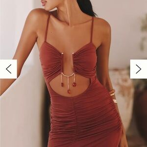 Elegant Terra Cotta Midi Dress